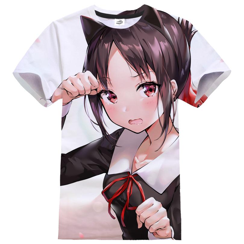 Новинка 2023 года, аниме-футболка с принтом «Love Is War» в формате 3D, модная уличная одежда для мужчин и женщин, спортивная повседневная футболка, кавайные футболки для девушек в стиле хип-хоп, топы