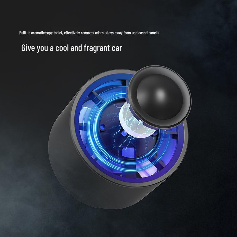 USB Car Aromatherapy Mini Fan with Colorful LED Atmosphere Light