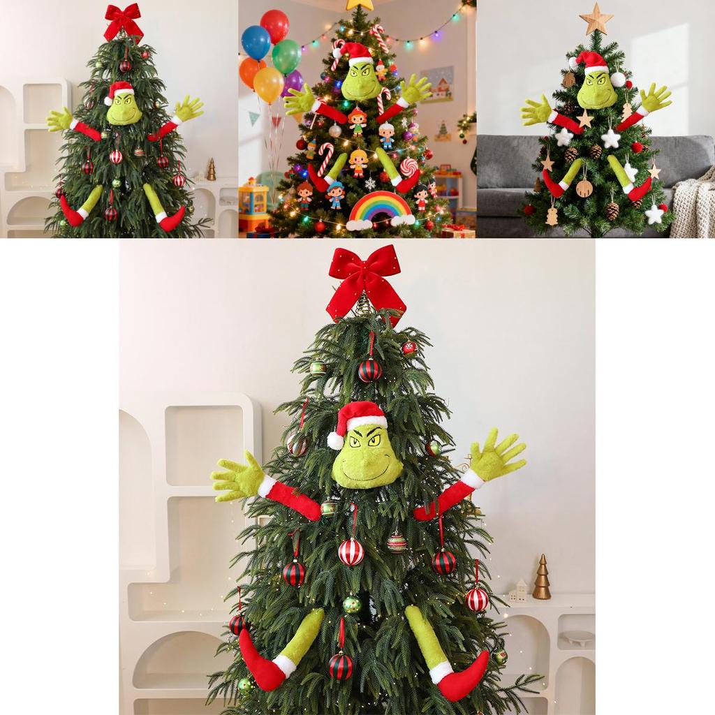 Рождественская плюшевая игрушка Гринч из плюшевого материала для праздничного декора и в качестве подарка