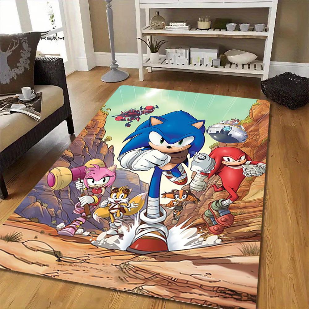 Sonic The Hedgehog Tails Art Print Decoration,Carpet,Living Room,Bedroom, Non-slip,Square rug