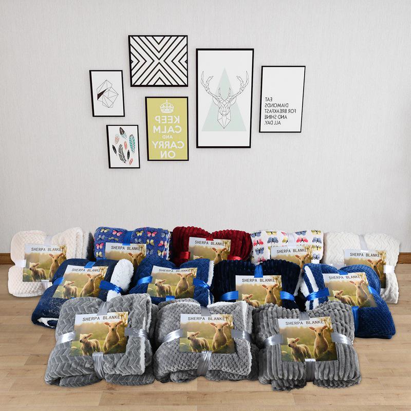 Двухслойное одеяло Lux Velvet Jacquard - теплое покрывало из фланели и овчины