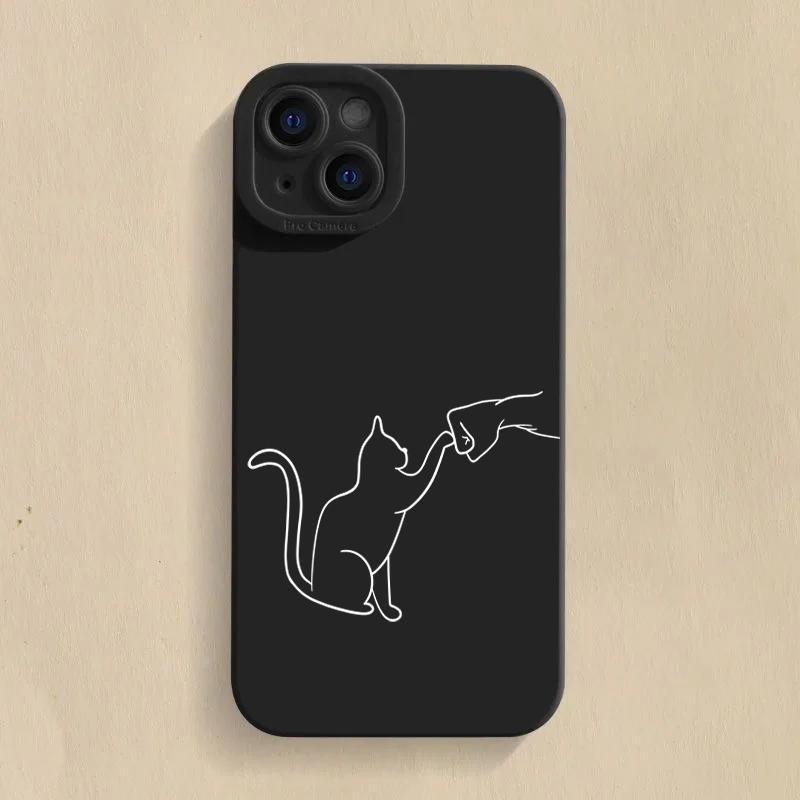 Силиконовый чехол для телефона Cat Dog High Five для iPhone 15 16 Pro Max 14 13 12 11 X XS XR 7 8 Plus SE 16E, противоударный, мягкий чехол