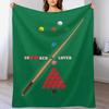 Snooker Lover design showing the balls on a snooker table. Throw Blanket Warm Plush Fuzzy Blanket for Living Room