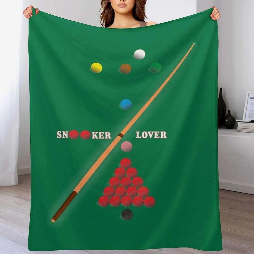 Snooker Lover design showing the balls on a snooker table. Throw Blanket Warm Plush Fuzzy Blanket for Living Room