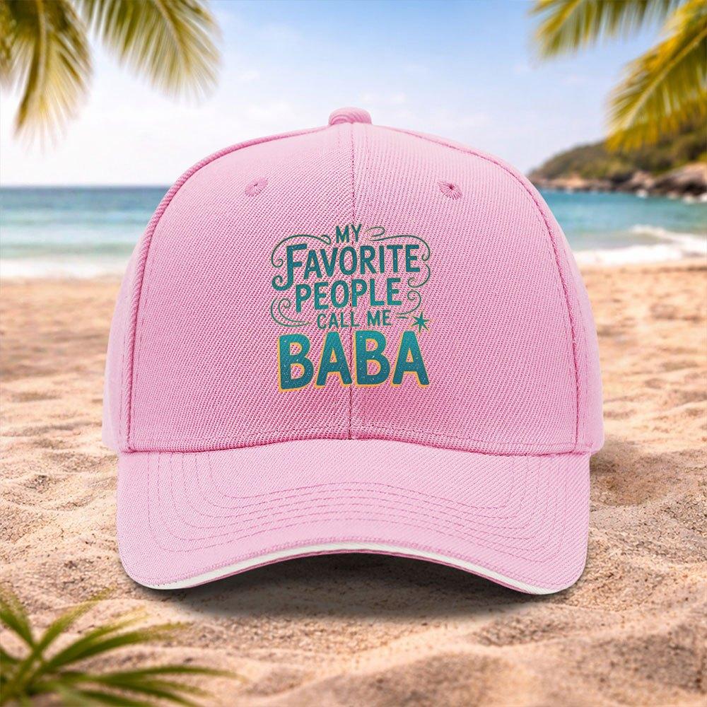 MY FAVORITE PEOPLE CALL ME BABA Baseball Cap Adjustable Unisex Sporty Cap for Running Fitness Outdoor Lightweight
