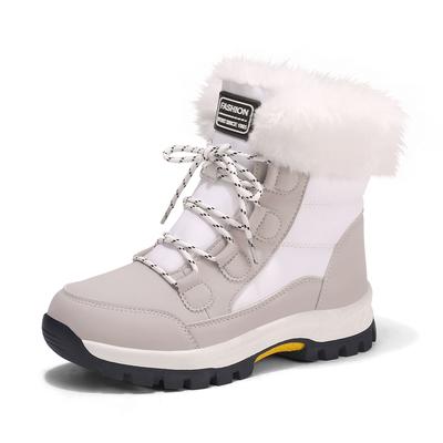 Зимняя обувь для женщин Длинные плюшевые зимние ботинки Женские ботильоны на платформе Теплые хлопковые ботинки для пар