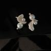 Asymmetric Mother of Pearl Shell Stud Earrings - Elegant Niche Design for Women