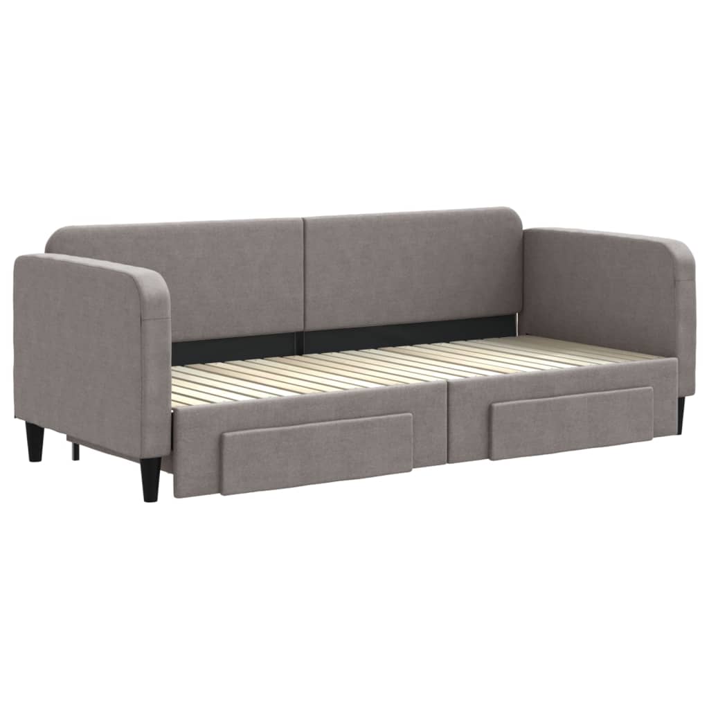 Vidaxl Раскладной диван с ящиками, цвет тауп, 80x200 см, ткань