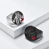 Trendy Retro Stainless Steel Knight Templar Shield Ring Fashionable Crusader Design Men Hand Jewelry Accessory