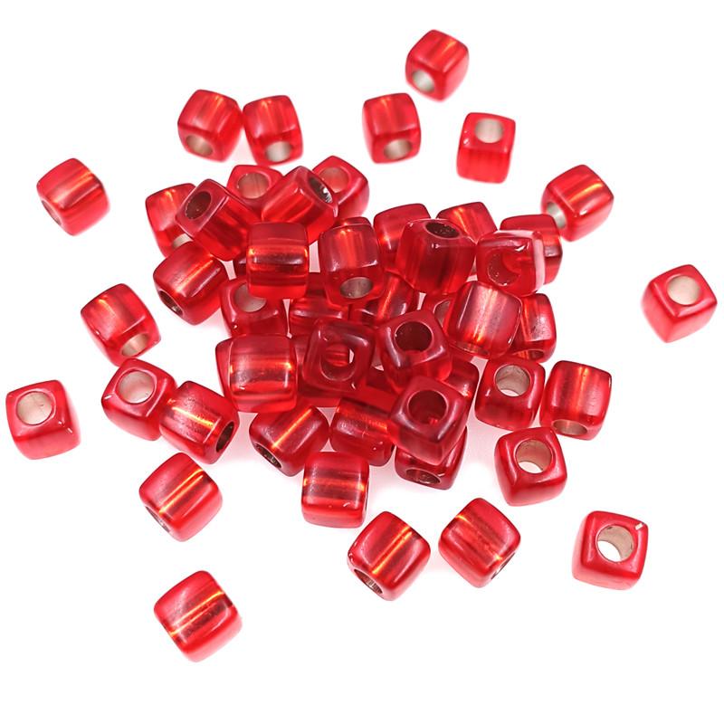 20pcs 8mm Fashion Acrylic Transparent Round Corner Cube Beads for Necklace Bracelet Making DIY Jewelry Accessories