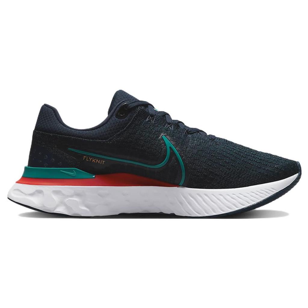 Nike Мужские кроссовки React Infinity Run Flyknit 3 Obsidian Bright Spruce Синие Белые Светло-малиновые DH5392-401
