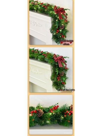Рождественская гирлянда 2,7 м для украшения - Елка, Венок, Стена, Дверь, Отель, Витрина торгового центра