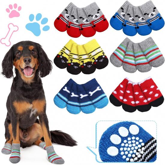 Sadnyy 24 Pcs Dog Socks for Small Medium Large Non Slip Pet Puppy Dog Socks Paw Protectors Outdoor Traction Control for Hot Pavement Hardwood Floor