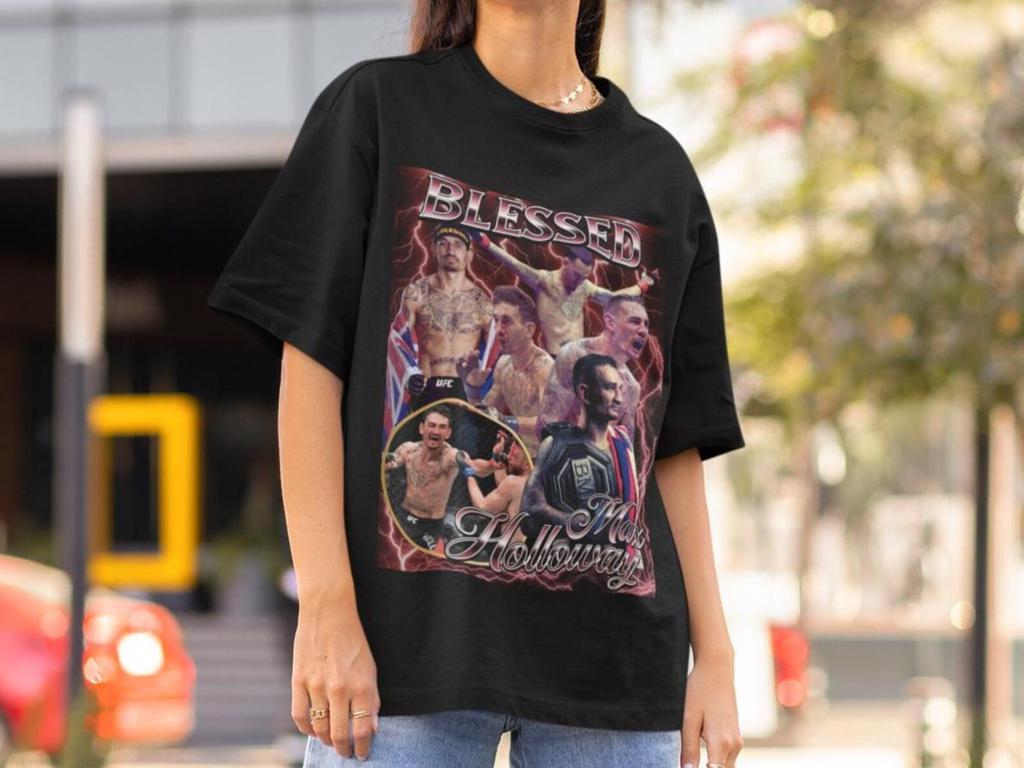 Max Holloway Blessed 90s UFC Shirt Graphic Style T-Shirt kickboxing T-Shirt Vintage Oversized Sport Tee Retro Boxer MMA Bootleg Gift MMA