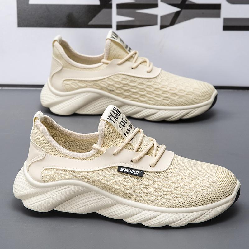 Men's Shoes 2024 New Summer Fly-woven Hollow Breathable Mesh Men's Sports Leisure Work Dad Trendy Shoes