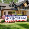 Баннер Blulu Welcome Home Украшение 71 x 15,7 дюйма Большой знак во двор Welcome Back Home для улицы, День памяти, Патриотический День труда, Возвращение домой
