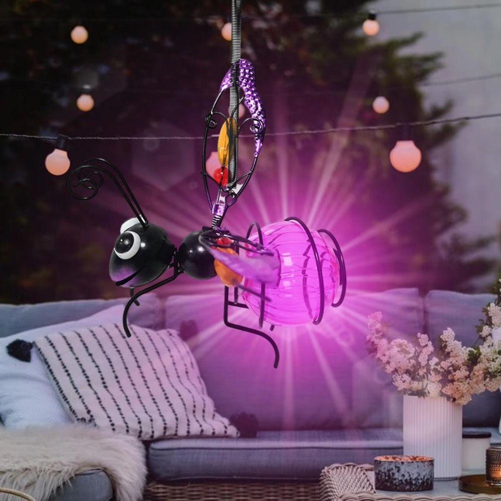 Creative Solar Powered Insect Lamp 3D Simulation LED Hanging Butterfly Lamp Outdoor Garden