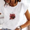 (Азиатский размер) Женская женская футболка с акварельным цветочным принтом, милый стиль, милая верхняя одежда, повседневная модная футболка с короткими рукавами, женская футболка с графическим рисунком