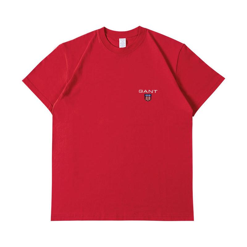 Gant 2026 Men's and Women's Summer Embroidered Pure Cotton Round Neck T-shirt