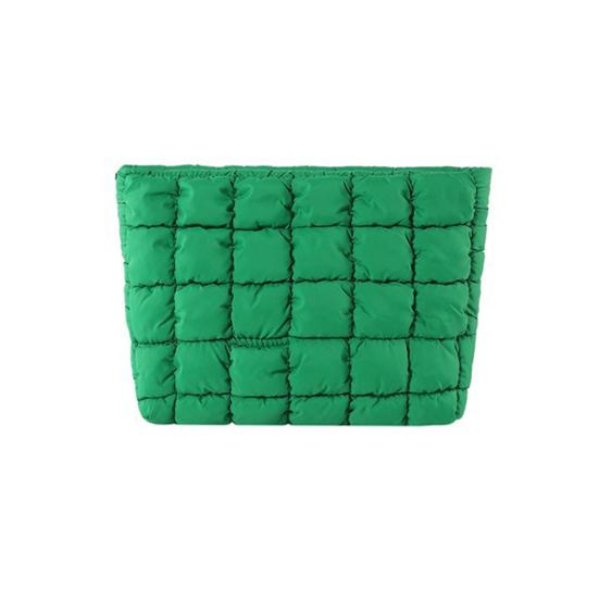 Косметичка Компактный Размер Стеганая Сумка для Макияжа с Застежкой-молнией Сверху Просторный Внутренний Карман Легко Чистить Дорожный Органайзер для Косметики