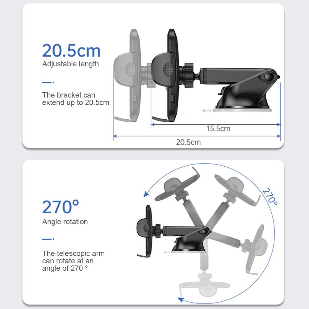 Car Dashboard Phone Mount Car Phone Holder Mount Stand Sucker Telescopic Car Navigation Bracket for 5-9CM Width Phones Navigator