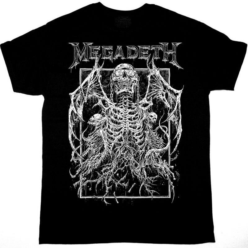 MEGADETH Музыкальная Группа Хлопковая Унисекс Черная Классическая Футболка PK451
