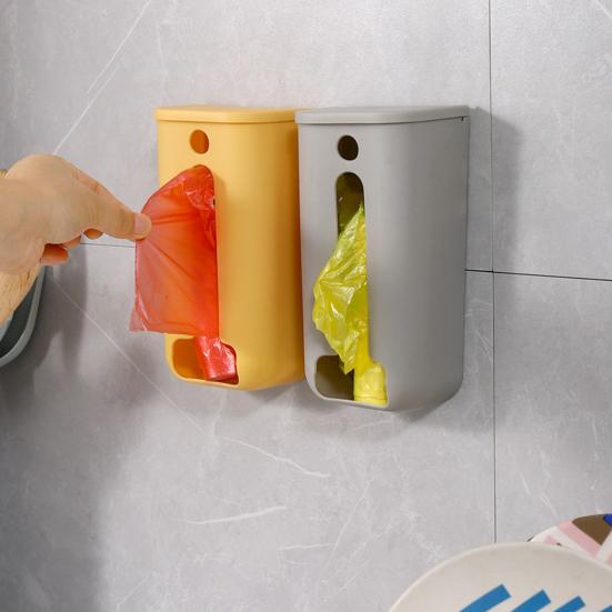 Стеллаж для хранения пластиковых пакетов, настенный монтаж, без перфорации, простая установка, экономия места, мешок для мусора в ванной комнате, ящик для хранения