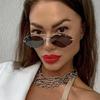 Солнцезащитные очки в форме неправильного ромба без оправы Spice Girl Fashion Солнцезащитные очки без оправы с отделкой