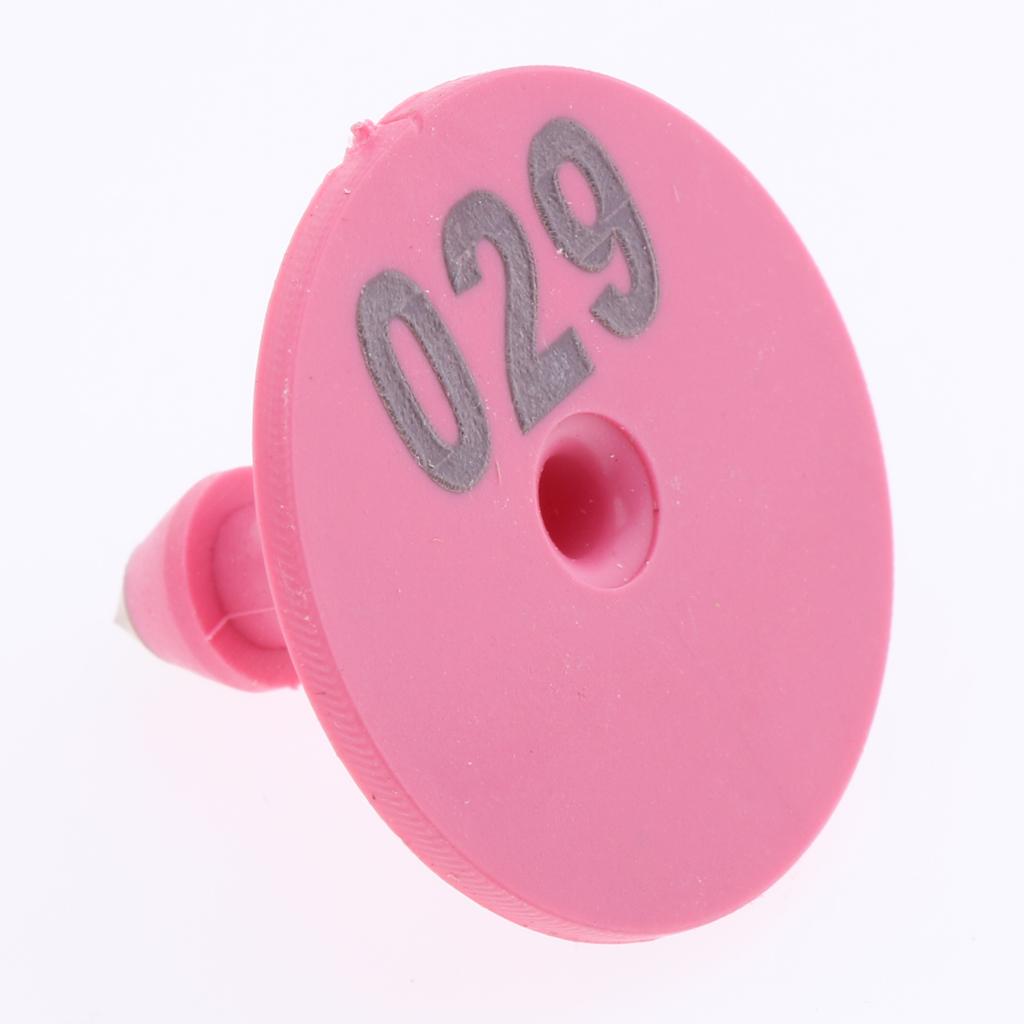 100PCS Numbered Livestock For , numbers is clear and never easy to identify - Pink