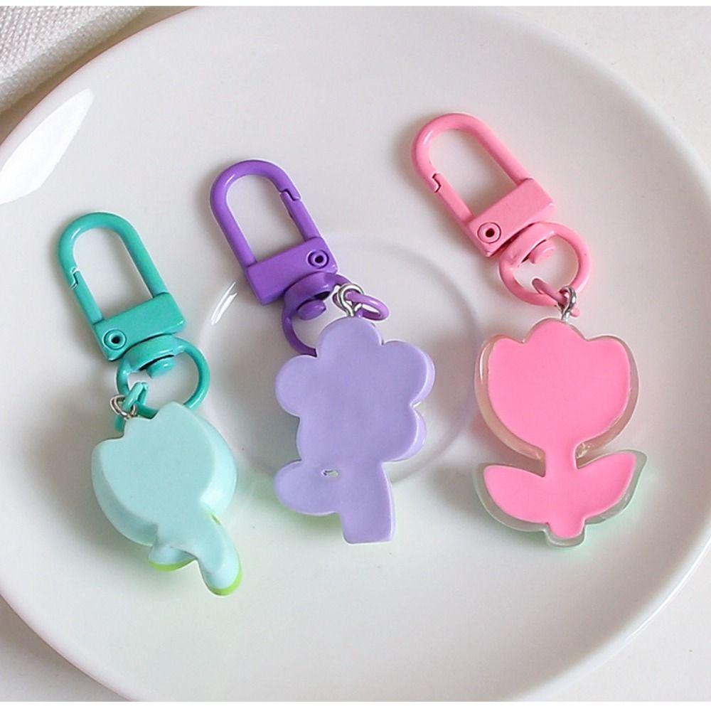 Cute Cartoon Colorful Flower Keychain Pendant Rope Decoration Bag Decoration New Pendant Keyring