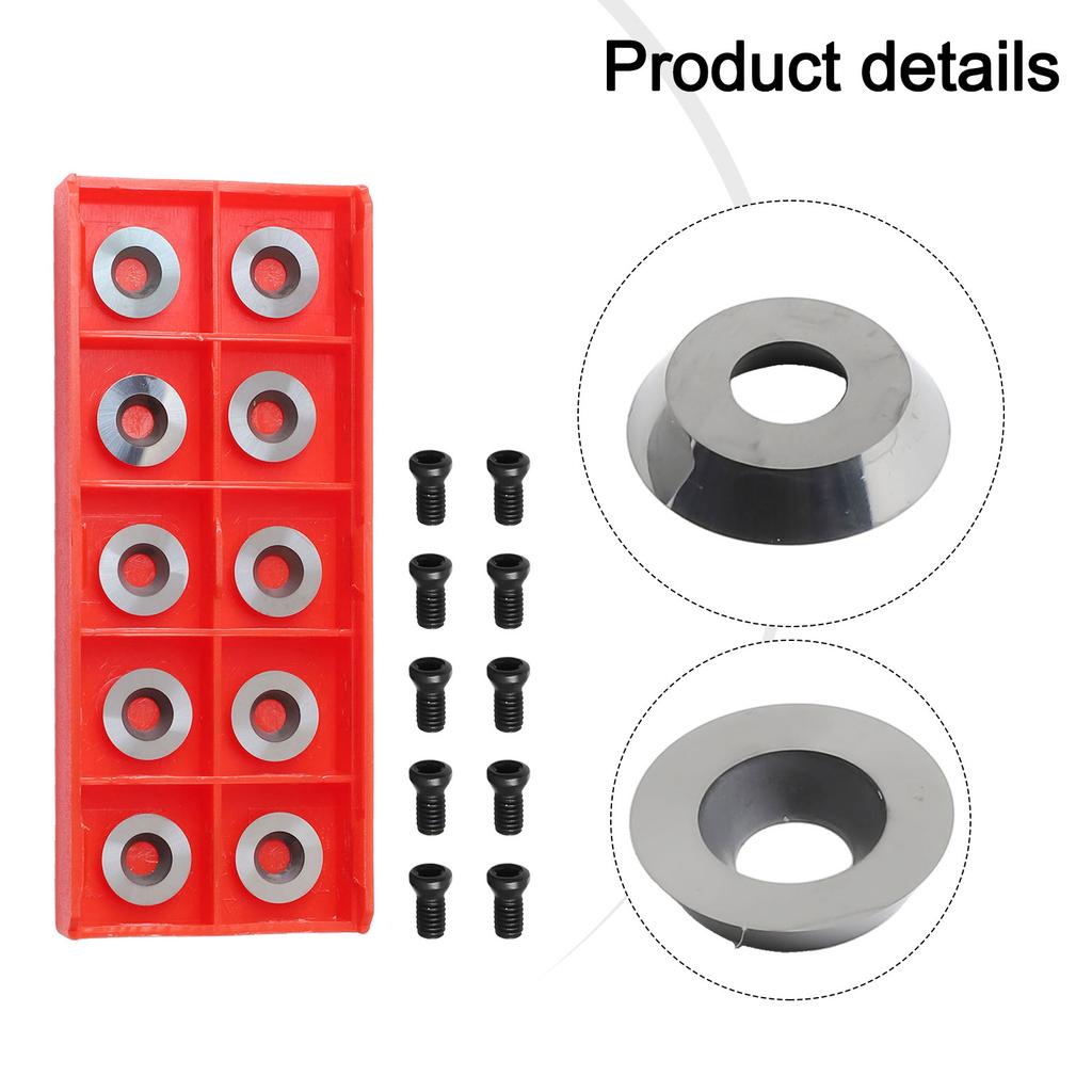 Tungsten Carbide Cutter Carbide Insert Cutter 12mm Diameter 2.5mm Thickness 30 Degree Edge Countersunk Mounting Hole