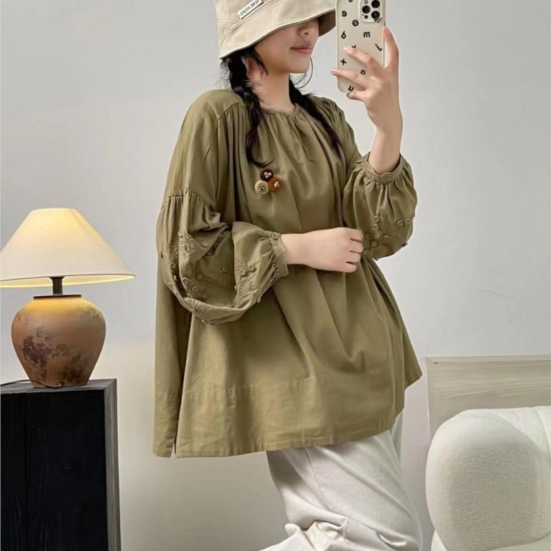 Johnature Японские лесные женские рубашки весна осень с вышивкой с длинными рукавами осень свободные женские