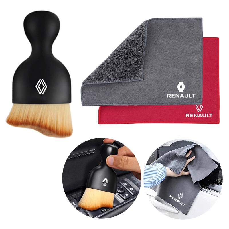 Car Cleaning Soft Brush Towel Rag Cloth Remover Dust For Renault Clio Koleos Megane Espace QM6 Kadjar Captur Scenic ZOE Keyring XX2