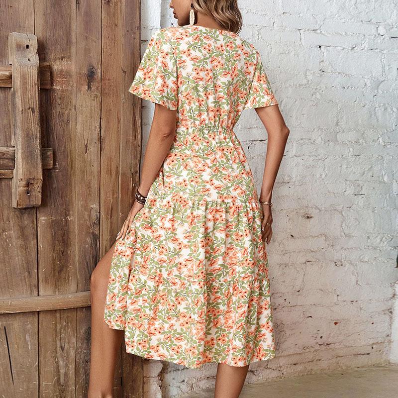 2025 Summer New Women's Vintage Pastoral Floral Dress