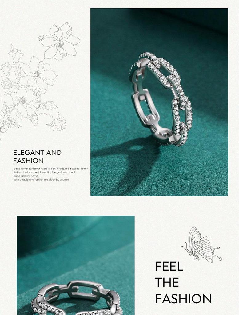 Modian Кольцо из стерлингового серебра 925 пробы с геометрическим бриллиантом - Простая мода, Полый дизайн, Трендовые украшения