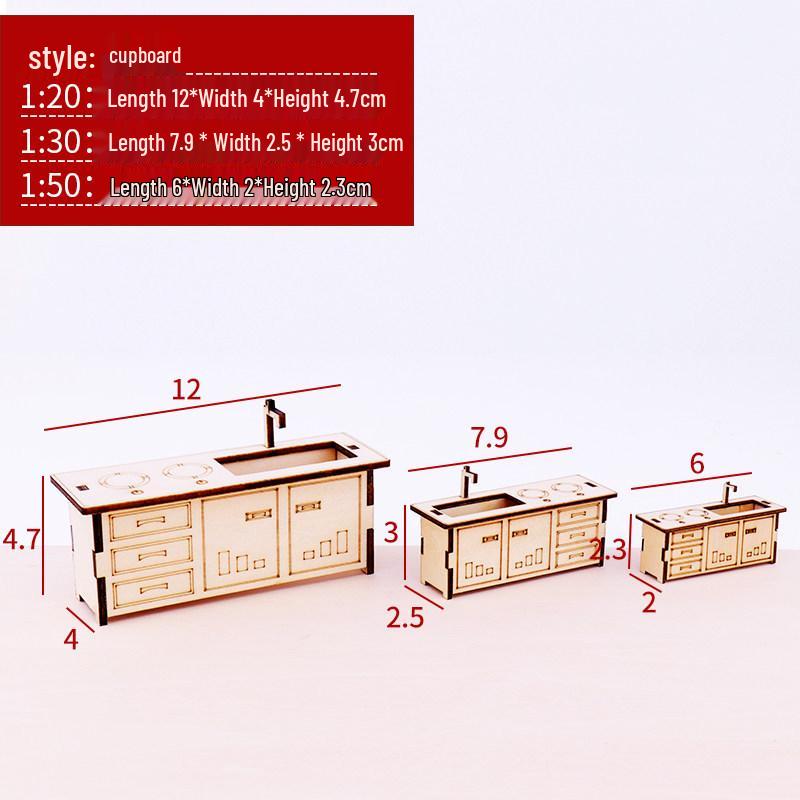 Миниатюрный деревянный DIY домик для интерьера с мебелью