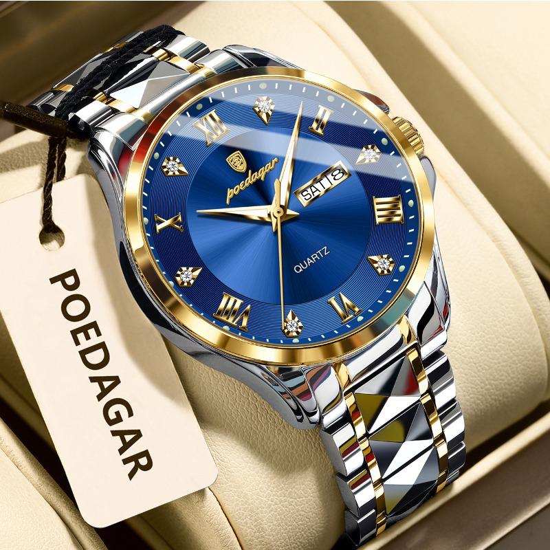 Top Brand Fashion New Men's Watch Luxury Double Calendar Quartz Luminous Waterproof Men's Watch