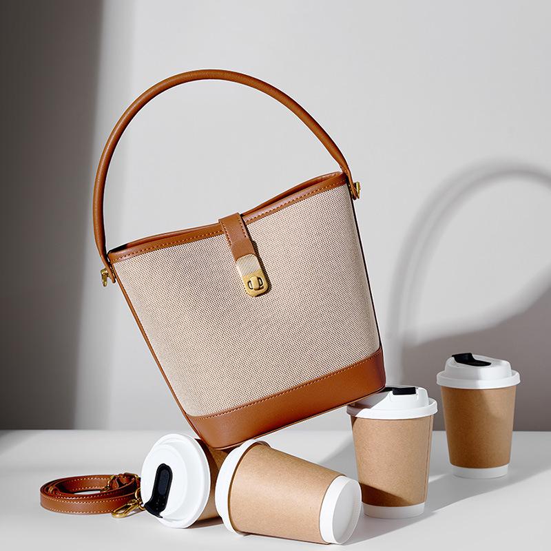 Новая сумка-ведро, сумка через плечо, сумка, высококлассная нишевая, для поездок, плетеная на плечо