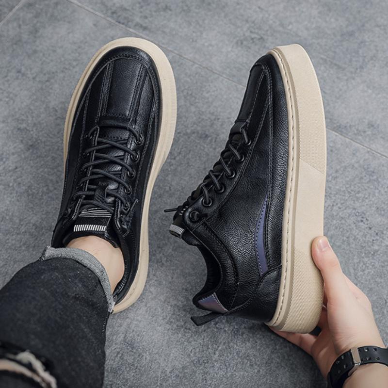 Осенние мужские спортивные туфли на толстой подошве, низкие, слипоны для увеличения роста и нескользящие повседневные туфли