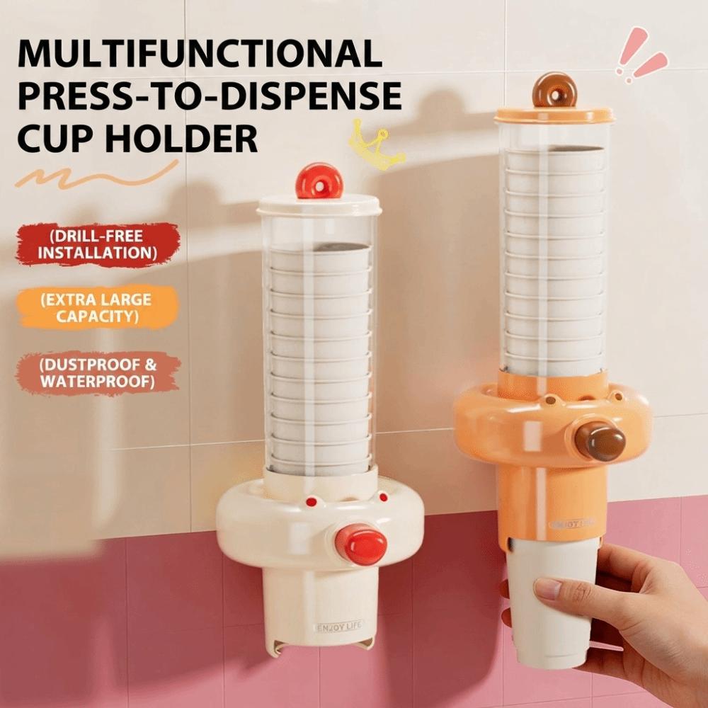 Punch Wall Mounted Automatic Cup Picker Space Saving Visible Cup Extractor Paper Cup Holder Home