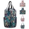 Portable Leaf Flower Print Woolen Yarn Storage Tote Bag Crochet Organizer Holder