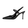 Summer New Pointed High Heels Women's Stiletto One-word Bag Head Sandals Daily Versatile Rear Empty Sandals