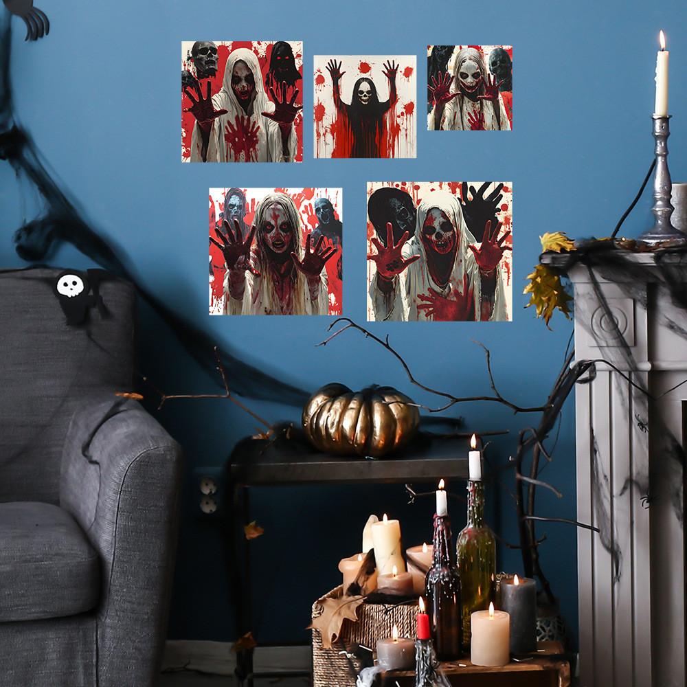 Оригинальность Хэллоуин Ужас Зомби Кровь Рука Настенная Паста Украшение Наклейка