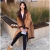Korean Style Winter Lamb Fur Loose Coat for Women Thick Warm Long  Fleece Lined Jacket