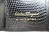 Authentic Salvatore Ferragamo Vara Black Leather Gold H/W 6Pics Key Case #9754  Open box