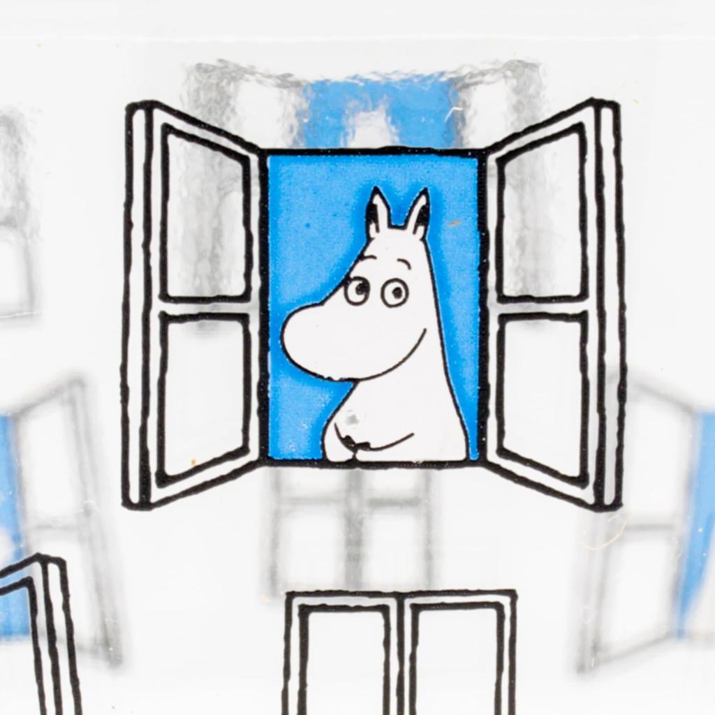 Takasaka International Japan Moomin Glass Bowl, Salad Dish, 11.5cm X 5.2cm Diameter, Simple Moomin Design, Clear, MM-G36-003