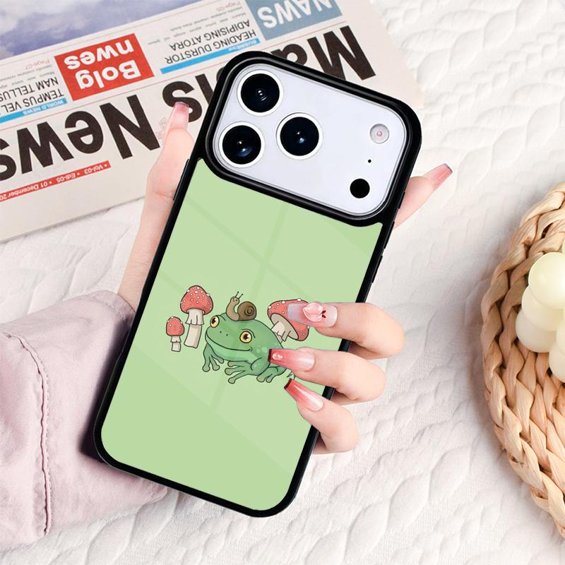 Чехол для телефона с грибной лягушкой Для IPhone 17 16e 15 14 13 12 11 Pro Max Air Mini Мягкая защитная крышка