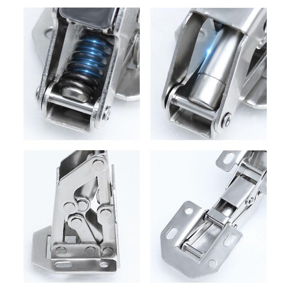 Петли для дверцы шкафа из нержавеющей стали, без сверления, с демпфером, новые гидравлические петли для двери, мебель