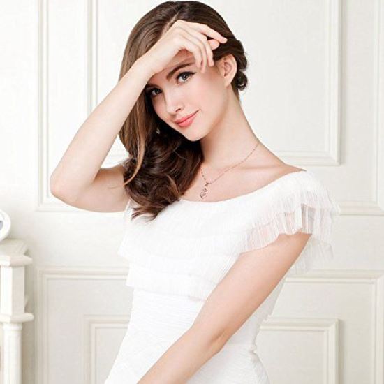 Shining Diva Fashion Rose Gold Crystal Стильный кулон Ожерелье для женщин