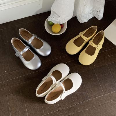 Новые китайские туфли Мэри Джейн женские 2025 французские с открытым вырезом на подъеме, на низком каблуке, с круглым носком, милые, для позднего вечера, весенние и осенние одинарные туфли, туфли для бабушки